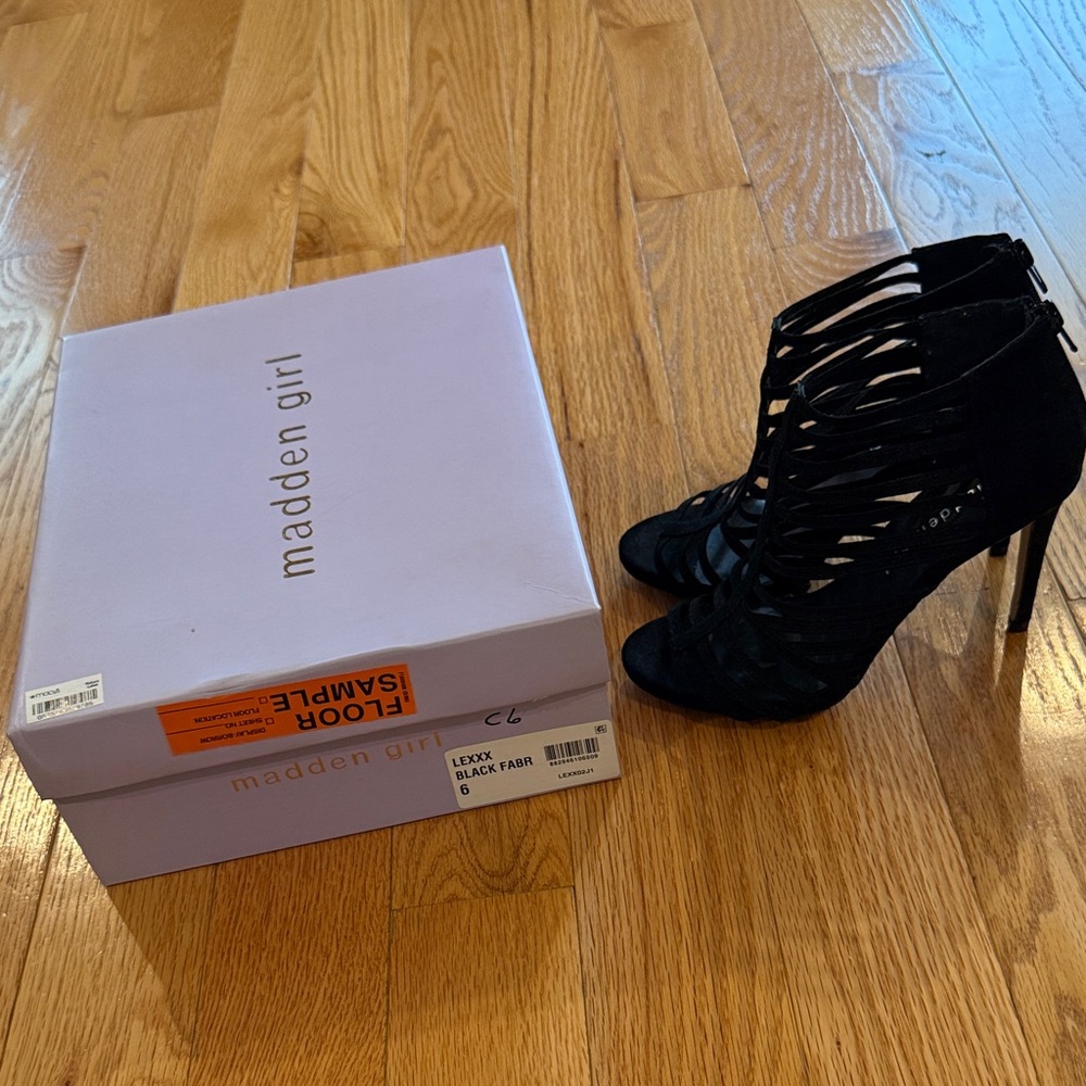 Madden Girl Black Strappy Heels